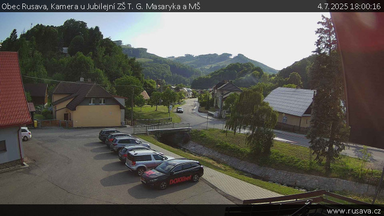 Obec Rusava - Kamera u Jubilejní ZŠ T. G. Masaryka a MŠ - 4.7.2025 v 18:00 Obec Rusava - Kamera u Jubilejní ZŠ T. G. Masaryka a MŠ - 4.7.2025 v 18:00