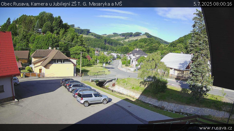 Obec Rusava - Kamera u Jubilejní ZŠ T. G. Masaryka a MŠ - 5.7.2025 v 08:00 Obec Rusava - Kamera u Jubilejní ZŠ T. G. Masaryka a MŠ - 5.7.2025 v 08:00