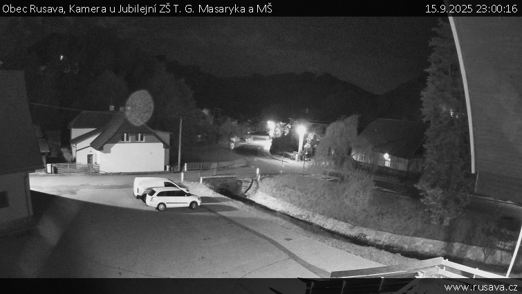 Obec Rusava - Kamera u Jubilejní ZŠ T. G. Masaryka a MŠ - 15.9.2025 v 23:00 Obec Rusava - Kamera u Jubilejní ZŠ T. G. Masaryka a MŠ - 15.9.2025 v 23:00
