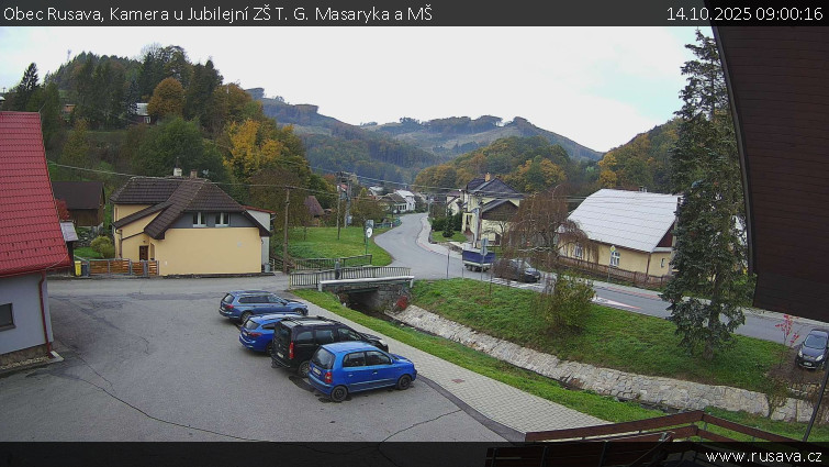 Obec Rusava - Kamera u Jubilejní ZŠ T. G. Masaryka a MŠ - 14.10.2025 v 09:00 Obec Rusava - Kamera u Jubilejní ZŠ T. G. Masaryka a MŠ - 14.10.2025 v 09:00