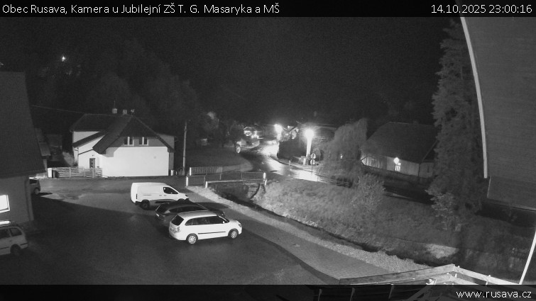 Obec Rusava - Kamera u Jubilejní ZŠ T. G. Masaryka a MŠ - 14.10.2025 v 23:00 Obec Rusava - Kamera u Jubilejní ZŠ T. G. Masaryka a MŠ - 14.10.2025 v 23:00