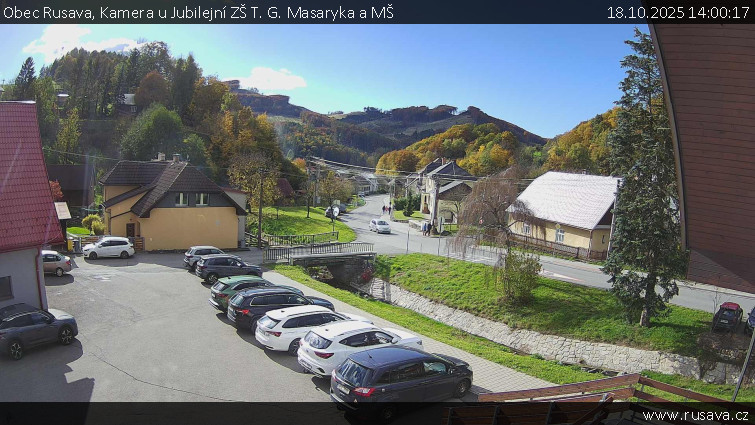 Obec Rusava - Kamera u Jubilejní ZŠ T. G. Masaryka a MŠ - 18.10.2025 v 14:00 Obec Rusava - Kamera u Jubilejní ZŠ T. G. Masaryka a MŠ - 18.10.2025 v 14:00