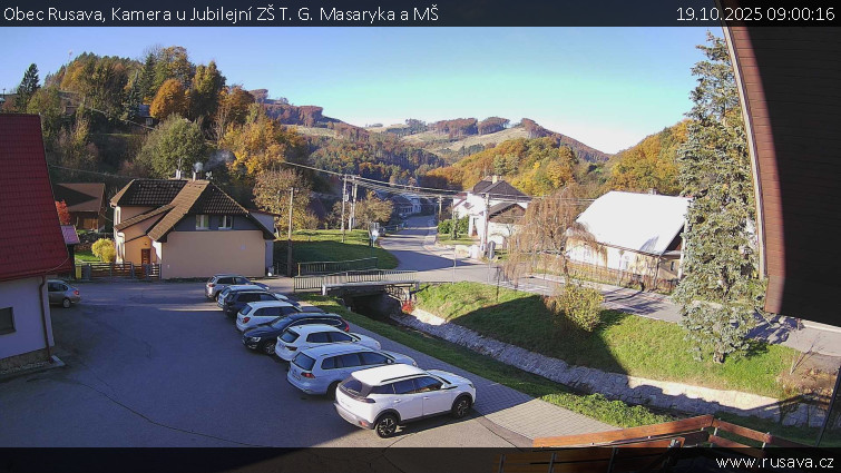 Obec Rusava - Kamera u Jubilejní ZŠ T. G. Masaryka a MŠ - 19.10.2025 v 09:00 Obec Rusava - Kamera u Jubilejní ZŠ T. G. Masaryka a MŠ - 19.10.2025 v 09:00