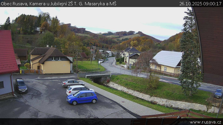 Obec Rusava - Kamera u Jubilejní ZŠ T. G. Masaryka a MŠ - 26.10.2025 v 09:00 Obec Rusava - Kamera u Jubilejní ZŠ T. G. Masaryka a MŠ - 26.10.2025 v 09:00