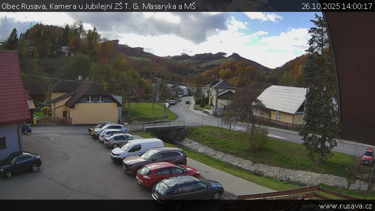 Obec Rusava - Kamera u Jubilejní ZŠ T. G. Masaryka a MŠ - 26.10.2025 v 14:00 Obec Rusava - Kamera u Jubilejní ZŠ T. G. Masaryka a MŠ - 26.10.2025 v 14:00