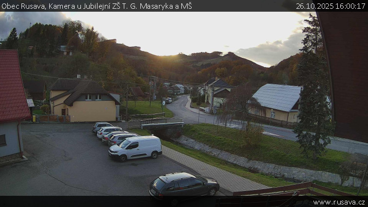 Obec Rusava - Kamera u Jubilejní ZŠ T. G. Masaryka a MŠ - 26.10.2025 v 16:00 Obec Rusava - Kamera u Jubilejní ZŠ T. G. Masaryka a MŠ - 26.10.2025 v 16:00