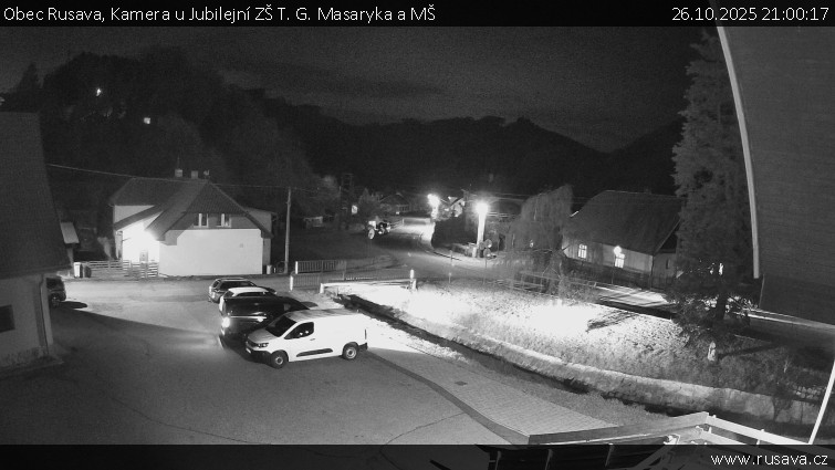 Obec Rusava - Kamera u Jubilejní ZŠ T. G. Masaryka a MŠ - 26.10.2025 v 21:00 Obec Rusava - Kamera u Jubilejní ZŠ T. G. Masaryka a MŠ - 26.10.2025 v 21:00