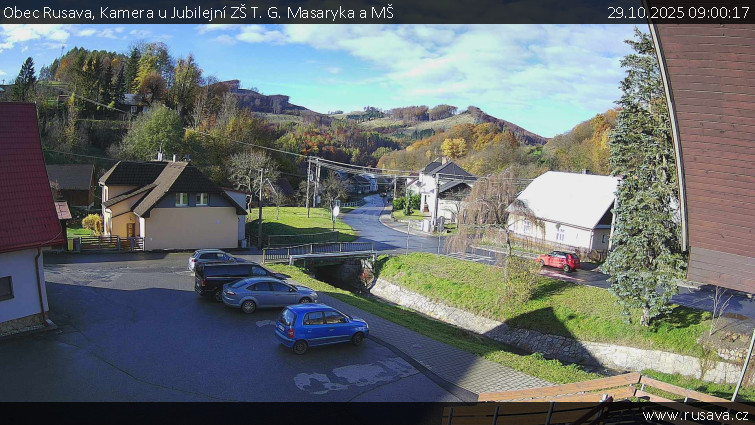Obec Rusava - Kamera u Jubilejní ZŠ T. G. Masaryka a MŠ - 29.10.2025 v 09:00 Obec Rusava - Kamera u Jubilejní ZŠ T. G. Masaryka a MŠ - 29.10.2025 v 09:00