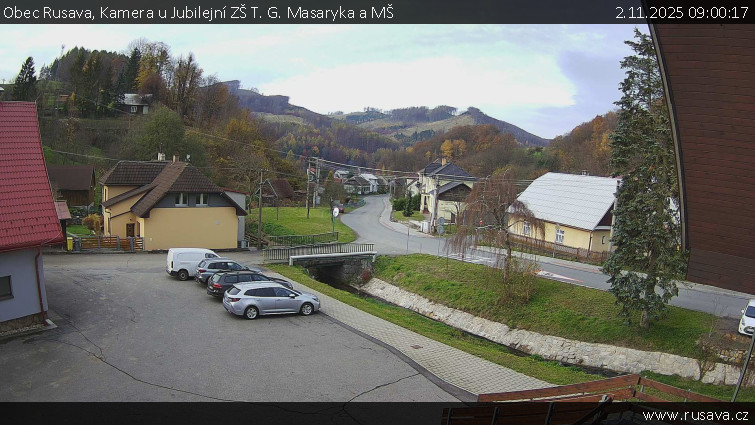 Obec Rusava - Kamera u Jubilejní ZŠ T. G. Masaryka a MŠ - 2.11.2025 v 09:00 Obec Rusava - Kamera u Jubilejní ZŠ T. G. Masaryka a MŠ - 2.11.2025 v 09:00