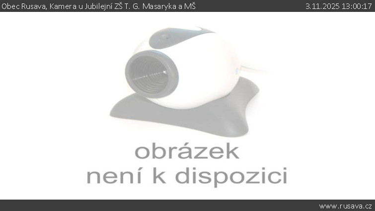 Obec Rusava - Kamera u Jubilejní ZŠ T. G. Masaryka a MŠ - 3.11.2025 v 13:00