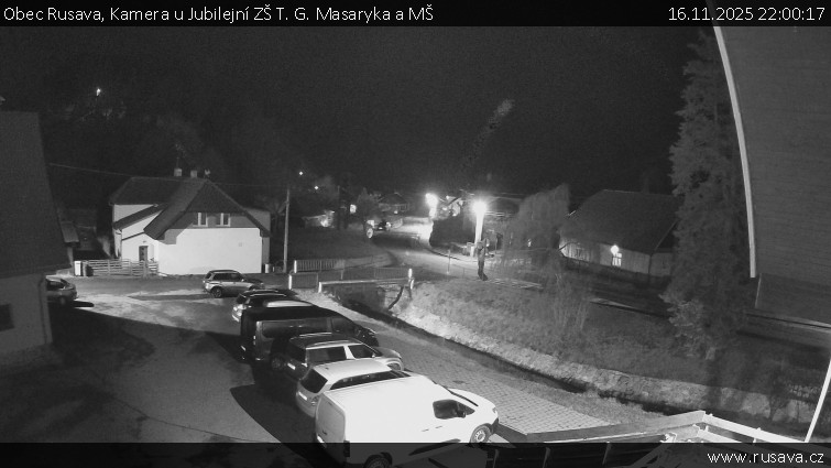 Obec Rusava - Kamera u Jubilejní ZŠ T. G. Masaryka a MŠ - 16.11.2025 v 22:00
