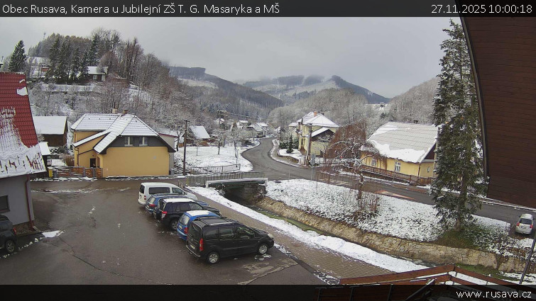 Obec Rusava - Kamera u Jubilejní ZŠ T. G. Masaryka a MŠ - 27.11.2025 v 10:00