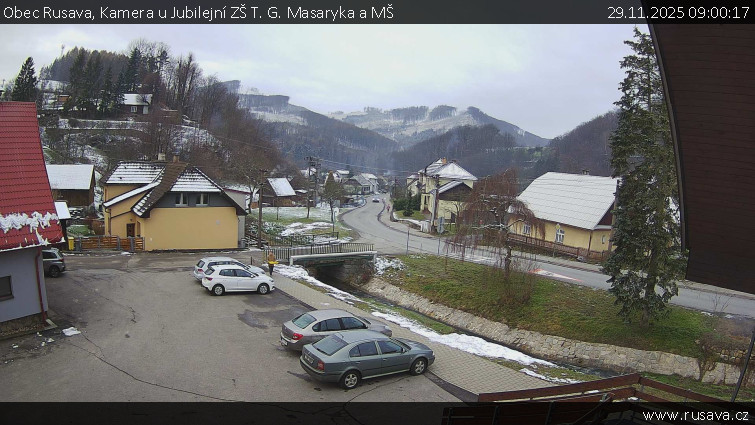 Obec Rusava - Kamera u Jubilejní ZŠ T. G. Masaryka a MŠ - 29.11.2025 v 09:00