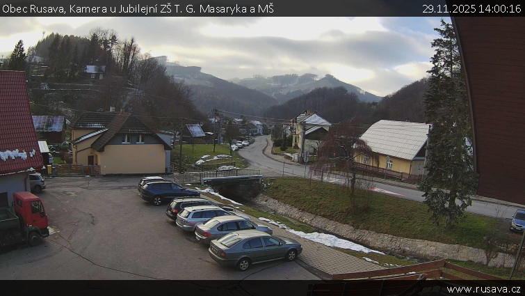 Obec Rusava - Kamera u Jubilejní ZŠ T. G. Masaryka a MŠ - 29.11.2025 v 14:00