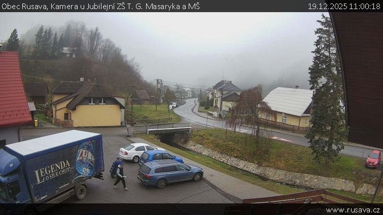 Obec Rusava - Kamera u Jubilejní ZŠ T. G. Masaryka a MŠ - 19.12.2025 v 11:00
