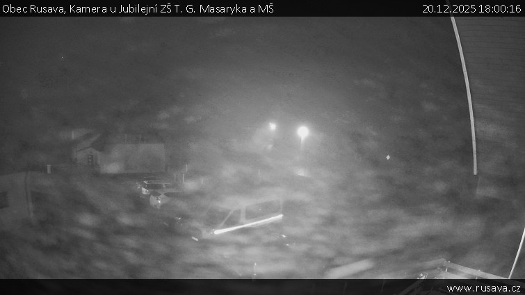 Obec Rusava - Kamera u Jubilejní ZŠ T. G. Masaryka a MŠ - 20.12.2025 v 18:00