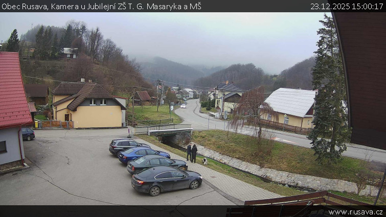 Obec Rusava - Kamera u Jubilejní ZŠ T. G. Masaryka a MŠ - 23.12.2025 v 15:00