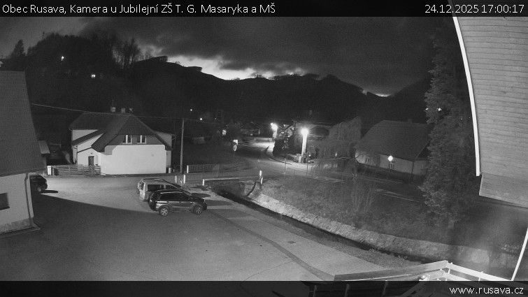Obec Rusava - Kamera u Jubilejní ZŠ T. G. Masaryka a MŠ - 24.12.2025 v 17:00