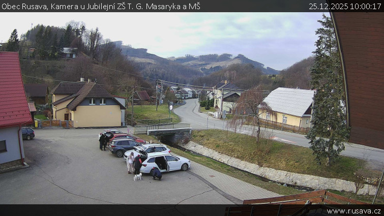 Obec Rusava - Kamera u Jubilejní ZŠ T. G. Masaryka a MŠ - 25.12.2025 v 10:00