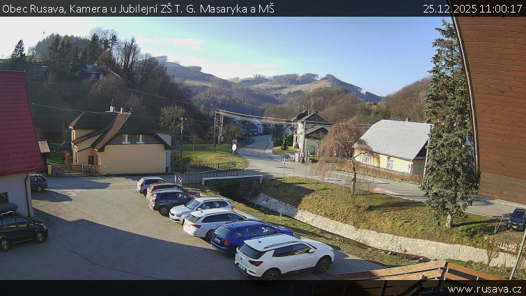 Obec Rusava - Kamera u Jubilejní ZŠ T. G. Masaryka a MŠ - 25.12.2025 v 11:00