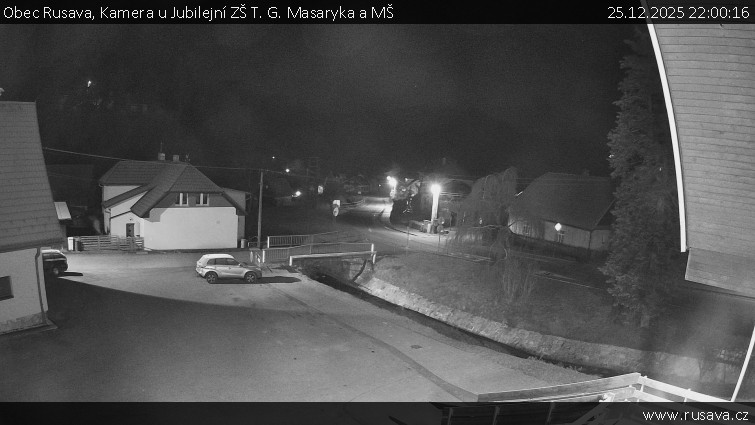 Obec Rusava - Kamera u Jubilejní ZŠ T. G. Masaryka a MŠ - 25.12.2025 v 22:00