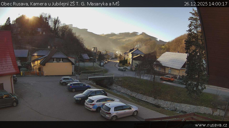 Obec Rusava - Kamera u Jubilejní ZŠ T. G. Masaryka a MŠ - 26.12.2025 v 14:00