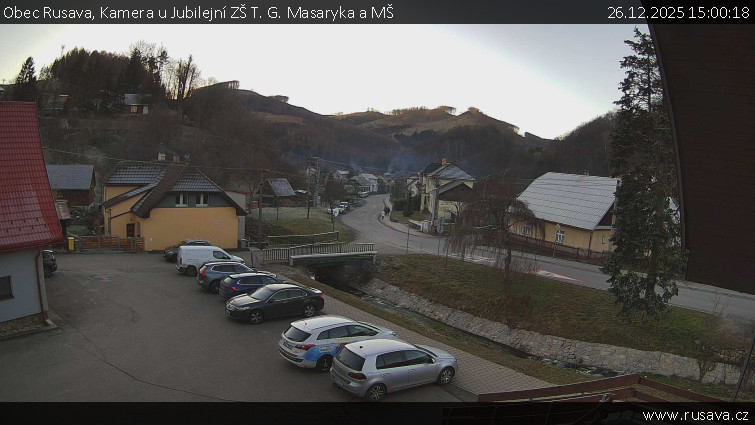 Obec Rusava - Kamera u Jubilejní ZŠ T. G. Masaryka a MŠ - 26.12.2025 v 15:00