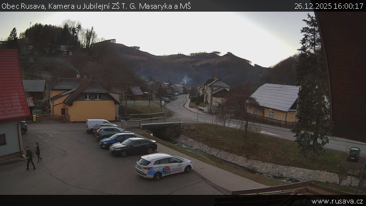 Obec Rusava - Kamera u Jubilejní ZŠ T. G. Masaryka a MŠ - 26.12.2025 v 16:00