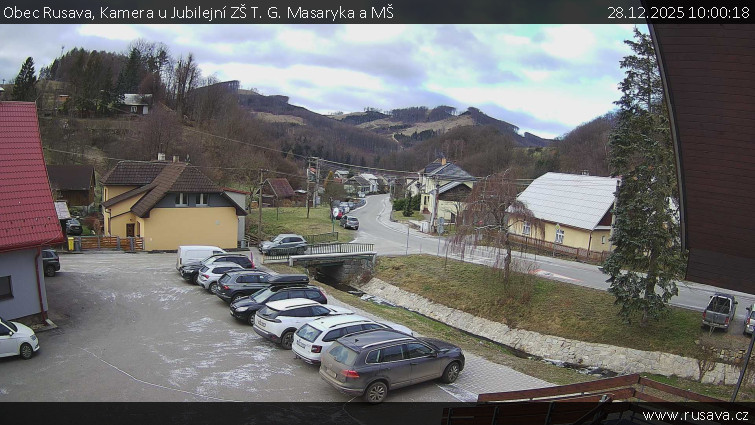 Obec Rusava - Kamera u Jubilejní ZŠ T. G. Masaryka a MŠ - 28.12.2025 v 10:00
