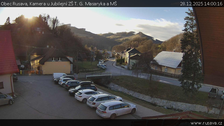 Obec Rusava - Kamera u Jubilejní ZŠ T. G. Masaryka a MŠ - 28.12.2025 v 14:00