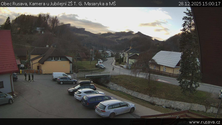 Obec Rusava - Kamera u Jubilejní ZŠ T. G. Masaryka a MŠ - 28.12.2025 v 15:00