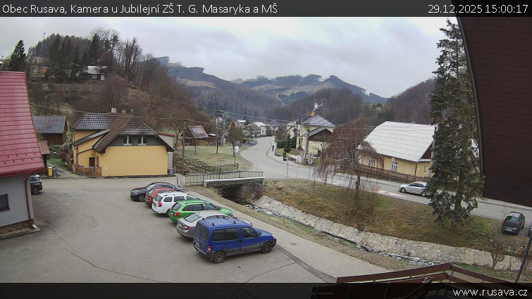 Obec Rusava - Kamera u Jubilejní ZŠ T. G. Masaryka a MŠ - 29.12.2025 v 15:00