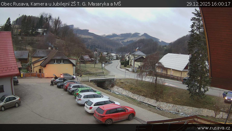Obec Rusava - Kamera u Jubilejní ZŠ T. G. Masaryka a MŠ - 29.12.2025 v 16:00