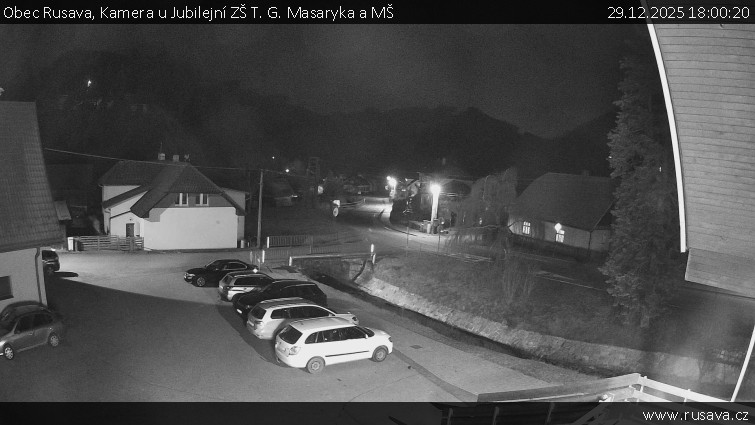Obec Rusava - Kamera u Jubilejní ZŠ T. G. Masaryka a MŠ - 29.12.2025 v 18:00