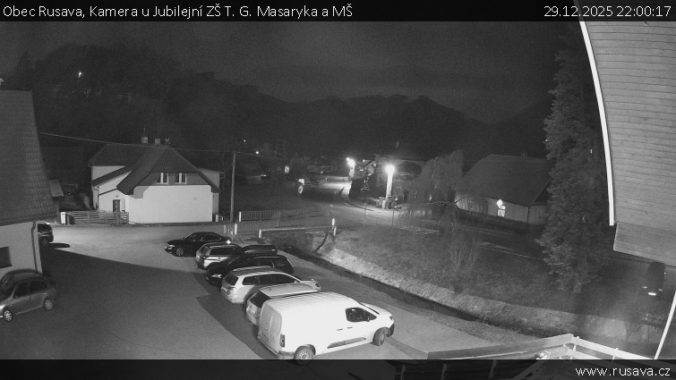 Obec Rusava - Kamera u Jubilejní ZŠ T. G. Masaryka a MŠ - 29.12.2025 v 22:00