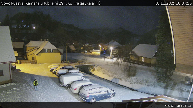 Obec Rusava - Kamera u Jubilejní ZŠ T. G. Masaryka a MŠ - 30.12.2025 v 20:00