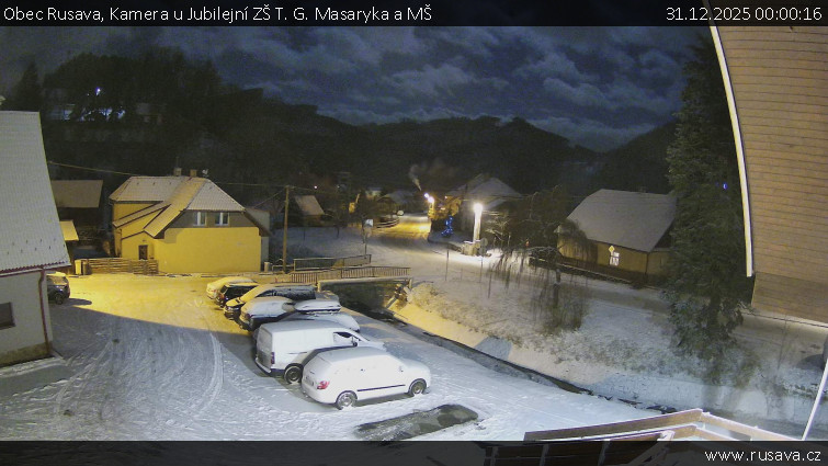 Obec Rusava - Kamera u Jubilejní ZŠ T. G. Masaryka a MŠ - 31.12.2025 v 00:00