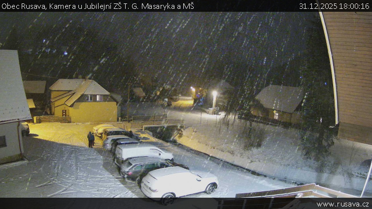 Obec Rusava - Kamera u Jubilejní ZŠ T. G. Masaryka a MŠ - 31.12.2025 v 18:00