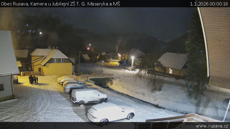 Obec Rusava - Kamera u Jubilejní ZŠ T. G. Masaryka a MŠ - 1.1.2026 v 00:00