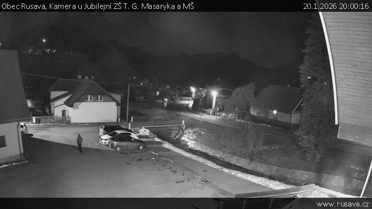 Obec Rusava - Kamera u Jubilejní ZŠ T. G. Masaryka a MŠ - 20.1.2026 v 20:00