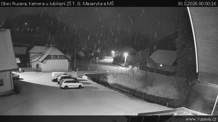 Obec Rusava - Kamera u Jubilejní ZŠ T. G. Masaryka a MŠ - 30.1.2026 v 00:00