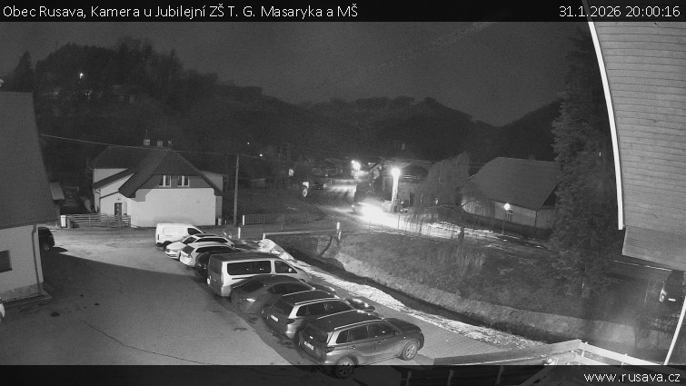 Obec Rusava - Kamera u Jubilejní ZŠ T. G. Masaryka a MŠ - 31.1.2026 v 20:00