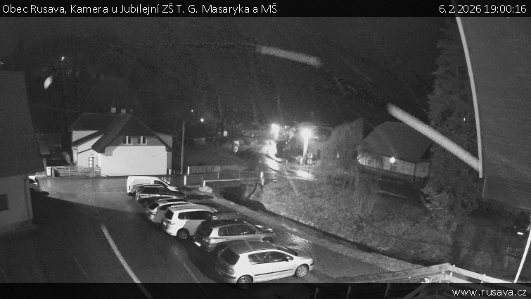 Obec Rusava - Kamera u Jubilejní ZŠ T. G. Masaryka a MŠ - 6.2.2026 v 19:00