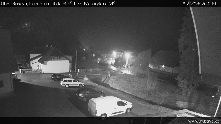 Obec Rusava - Kamera u Jubilejní ZŠ T. G. Masaryka a MŠ - 9.2.2026 v 20:00