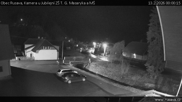 Obec Rusava - Kamera u Jubilejní ZŠ T. G. Masaryka a MŠ - 13.2.2026 v 00:00
