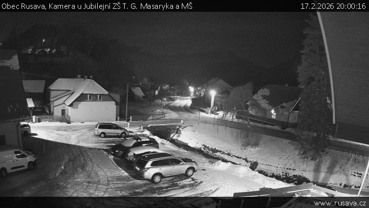 Obec Rusava - Kamera u Jubilejní ZŠ T. G. Masaryka a MŠ - 17.2.2026 v 20:00