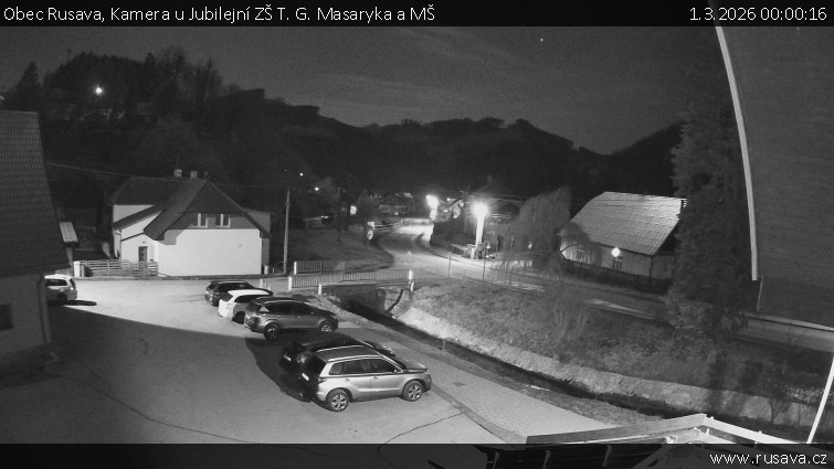 Obec Rusava - Kamera u Jubilejní ZŠ T. G. Masaryka a MŠ - 1.3.2026 v 00:00