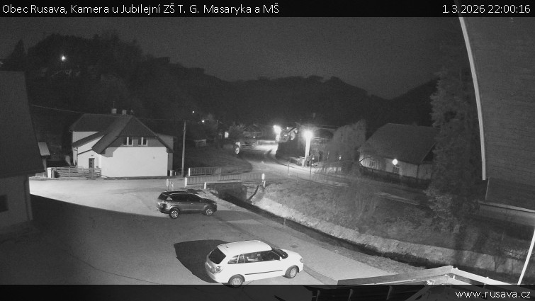 Obec Rusava - Kamera u Jubilejní ZŠ T. G. Masaryka a MŠ - 1.3.2026 v 22:00