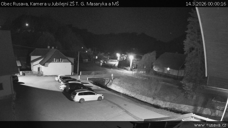 Obec Rusava - Kamera u Jubilejní ZŠ T. G. Masaryka a MŠ - 14.3.2026 v 00:00