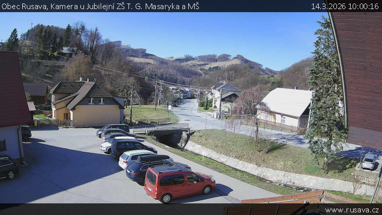 Obec Rusava - Kamera u Jubilejní ZŠ T. G. Masaryka a MŠ - 14.3.2026 v 10:00
